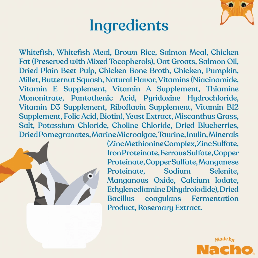 Made By Nacho Skin And Coat Support Sustainably Caught Whitefish & Pumpkin Recipe