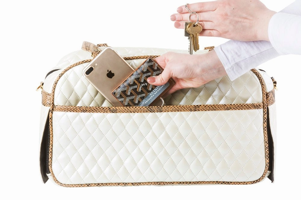 Marlee - Ivory Quilted With Snake