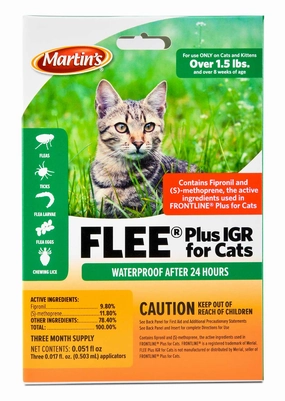 Martin's Flee Plus IGR for Cats cat grooming cat shampoo cat conditioner cat comb cat grooming glove