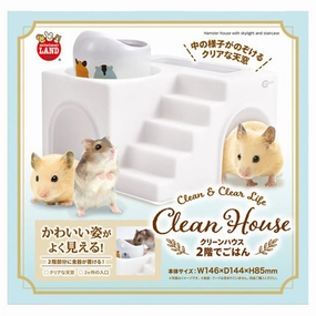 Marukan Clean & Clear Life Clean House with Skylight & Staircase for Hamsters (ML388) hamster cage guinea pig supplies small animal accessories rabbit water bottle rat tunnel