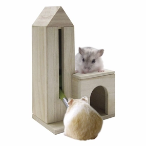 Marukan Cozy Room with Water Bottle Stand for Hamsters dog water fountain slow feeder automatic dog feeder gravity feeder dog food dispenser