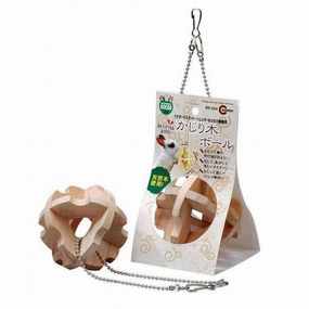Marukan Hanging Wooden Cube Hay Ball (MR-264) dog water fountain slow feeder automatic dog feeder gravity feeder dog food dispenser