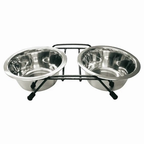 Marukan Stainless Steel Double Feeder For Dogs & Cats 332g dog bones rawhide chew sticks dog jerky bacon bone