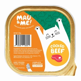 Mau&Me Cooked Beef Frozen Cat Food pet health pet wellness pet pain relief pet probiotic pet calming