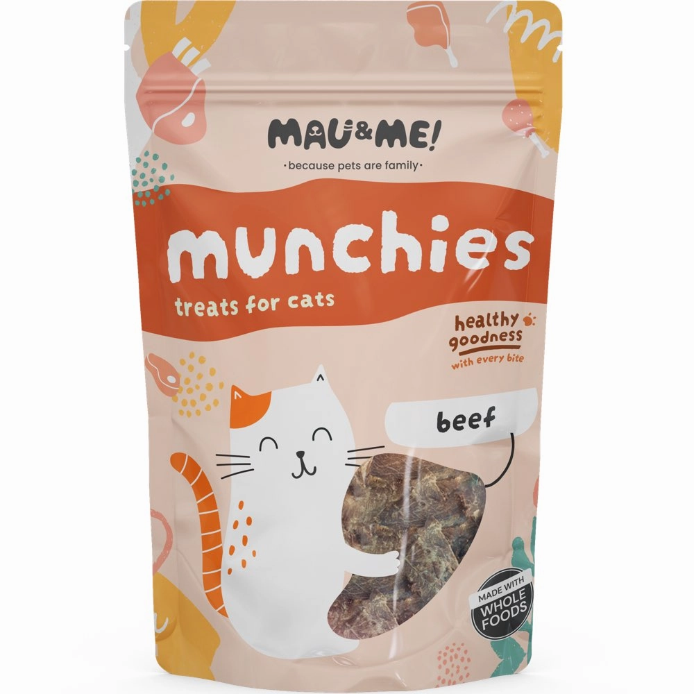 Mau&Me Munchies Beef Air-Dried Grain-Free Cat Treats 60g dog chew toys dog dental chews durable chew toys puppy chew toy bone chew