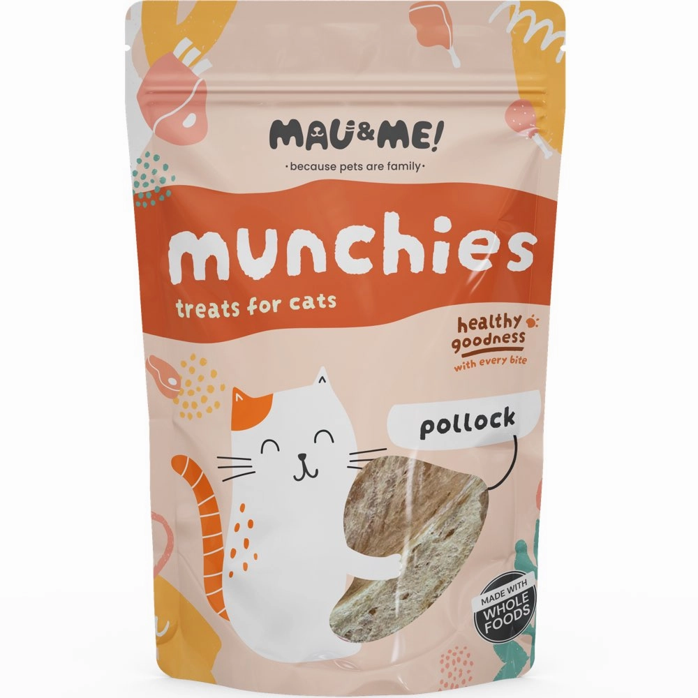 Mau&Me Munchies Pollock Air-Dried Grain-Free Cat Treats 60g dog chew toys dog dental chews durable chew toys puppy chew toy bone chew