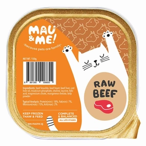 Mau&Me Raw Beef Frozen Cat Food pet health pet wellness pet pain relief pet probiotic pet calming