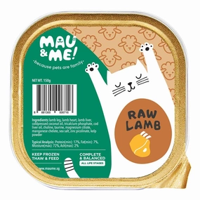 Mau&Me Raw Lamb Frozen Cat Food pet health pet wellness pet pain relief pet probiotic pet calming