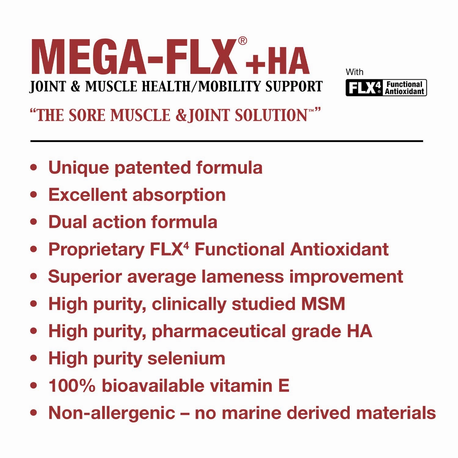 Mega-Flx  HA Equine Joint & Muscle Supplement
