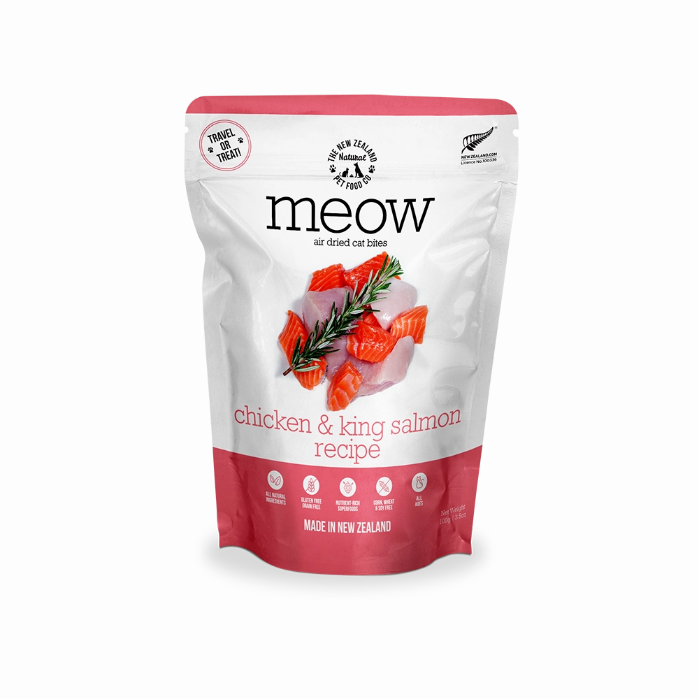 Meow Air-Dried Cat Treats Chicken & King Salmon 100g