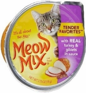 Meow Mix Tender Favorites Real Turkey and Giblets Canned Cat Food cat calming diffuser cat stress relief anxiety cat treats cat relaxing spray pet mood aid