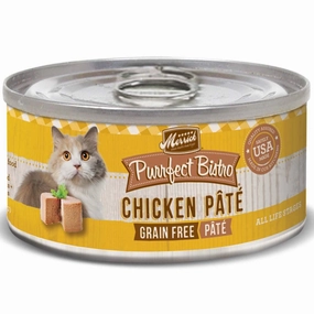 Merrick Purrfect Bistro Grain-Free Chicken Pate Canned Cat Food 85g cat snacks catnip treats healthy cat food cat reward treats low calorie cat food