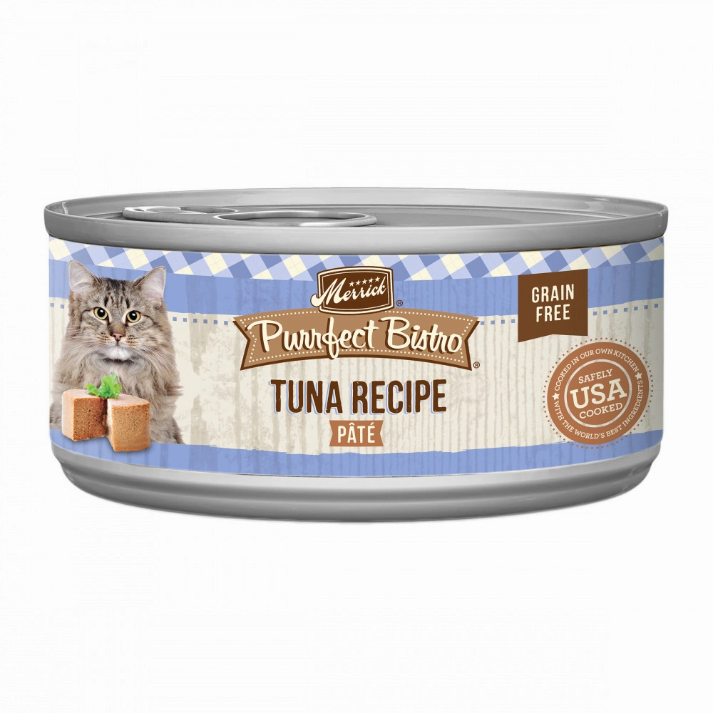Merrick Purrfect Bistro Grain Free Premium Soft Canned Pate Adult Wet Cat Food, High Protein Tuna Recipe cat calming diffuser cat stress relief anxiety cat treats cat relaxing spray pet mood aid