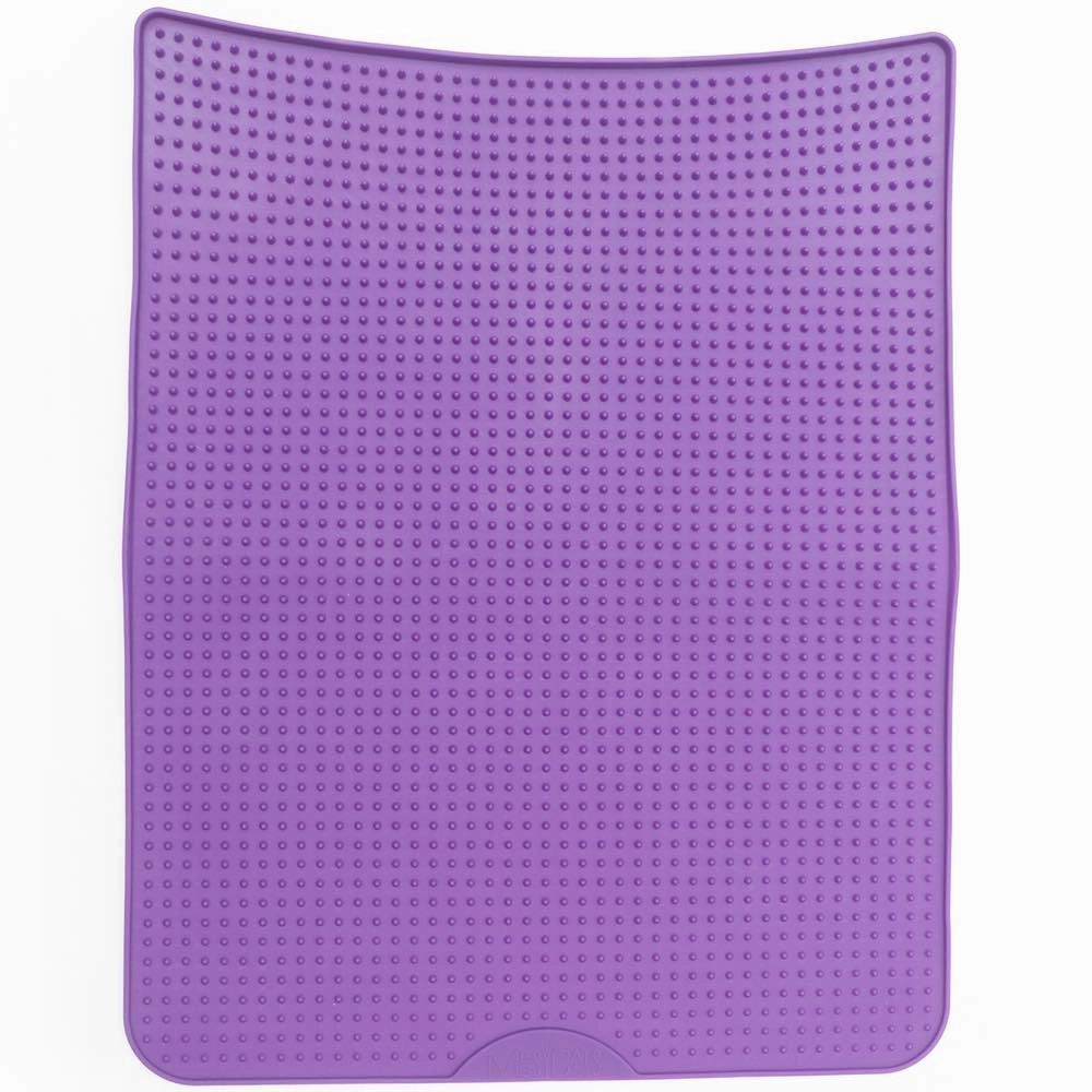 Messy Cats Silicone Litter Mat With Soft Graduated Spikes (Purple) kitten supplies kitten toys kitten food kitten litter box kitten bed