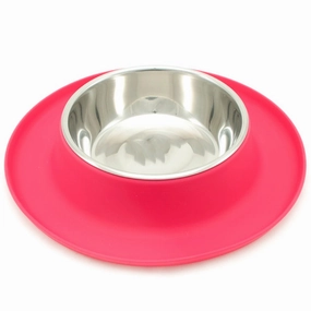 Messy Cats Single Silicone Feeder With Stainless Steel Cat Bowl (Watermelon) cat leash cat bowtie cat hat cat bandana cat costume
