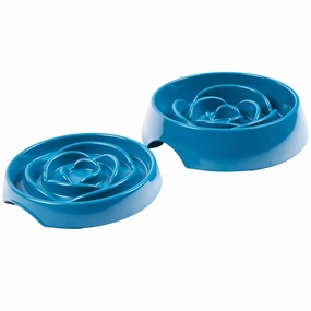 Messy Mutts & Cats Interactive Slow Feeder Bowl For Cats & Dogs (Blue) cat accessories cat collar cat harness cat backpack cat ID tag