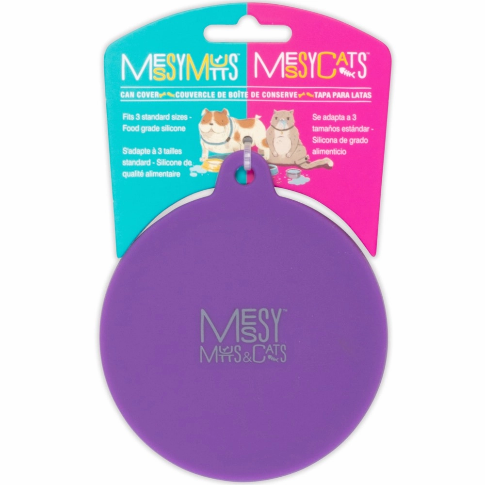 Messy Mutts & Cats Silicone Universal Cat & Dog Food Can Cover (Purple) cat leash cat bowtie cat hat cat bandana cat costume