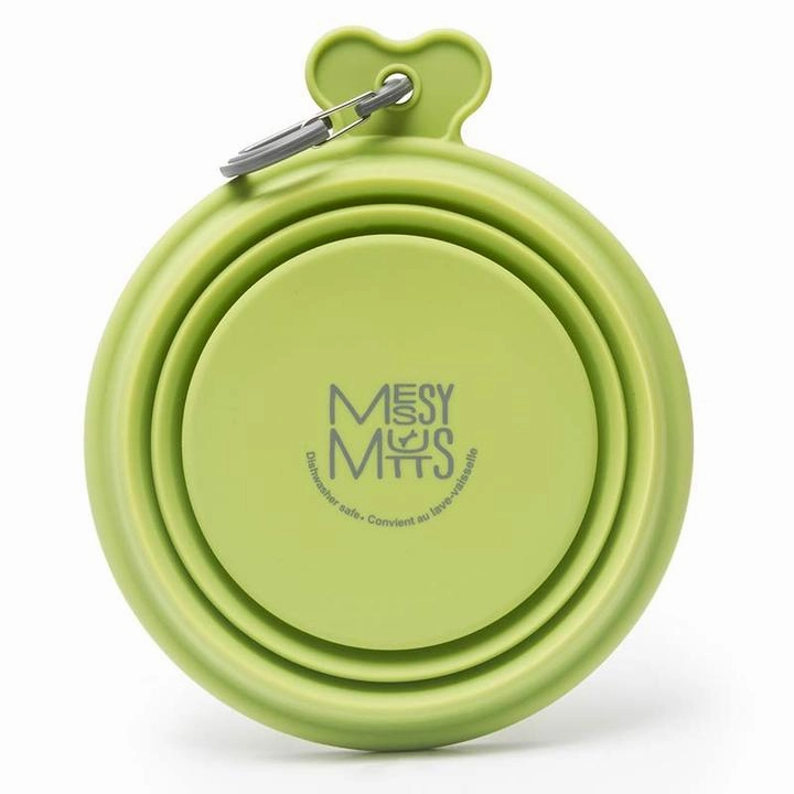 Messy Mutts Collapsible Silicone Bowl Green - Large dog pain relief hip joint supplement senior dog care pet arthritis aid dog skin supplement