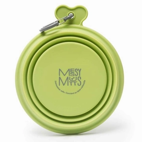 Messy Mutts Collapsible Silicone Bowl Green - Large dog pain relief hip joint supplement senior dog care pet arthritis aid dog skin supplement