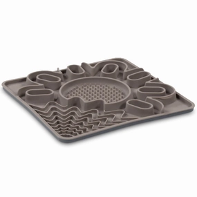 Messy Mutts Framed Silicone Interactive Multi-Surface Dog Licking Mat (Grey) dog bones rawhide chew sticks dog jerky bacon bone