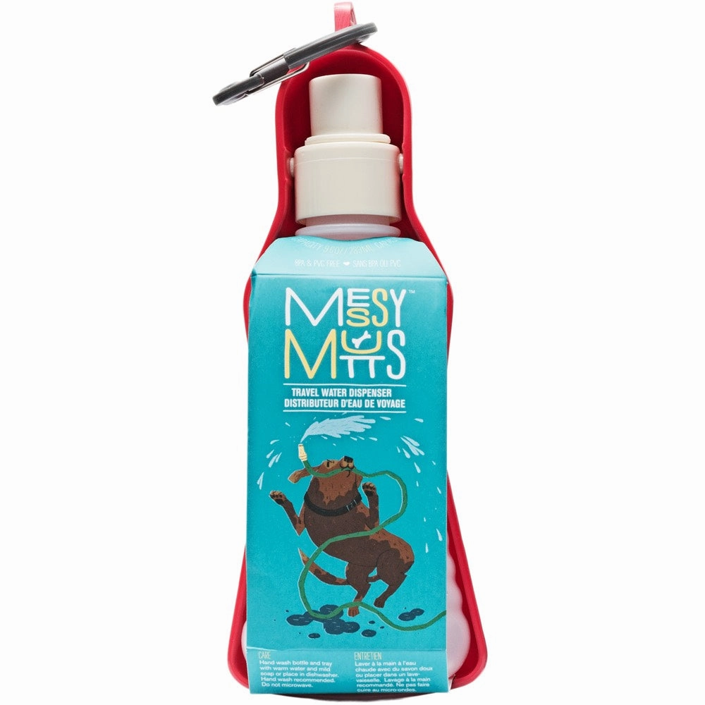 Messy Mutts Plastic Travel Dog Water Dispenser (Watermelon) dog bones rawhide chew sticks dog jerky bacon bone