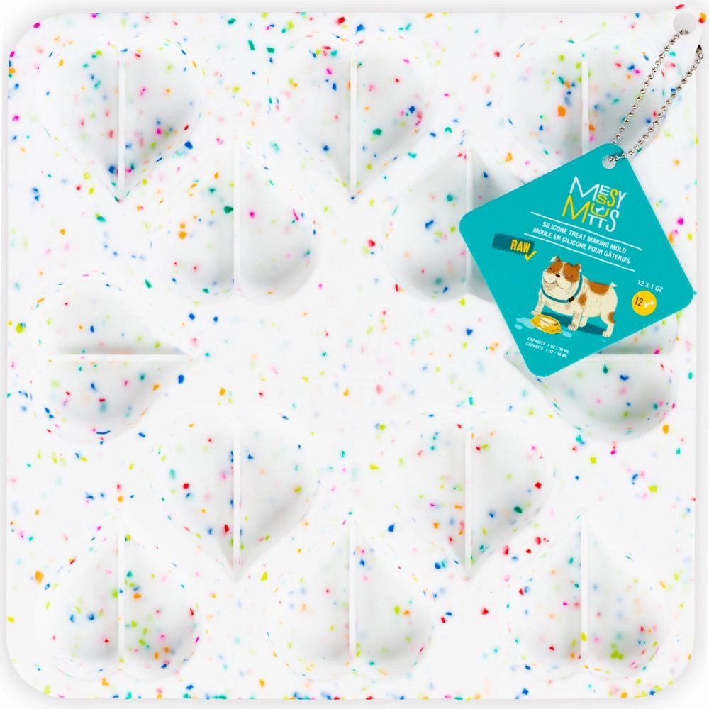 Messy Mutts Silicone Bake & Freeze Dog Treat Maker (12 Hearts, Confetti) fly trap horse fly spray poultry fly control fly repellent farm fly solution
