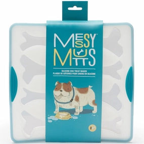 Messy Mutts Silicone Bake & Freeze Dog Treat Maker (8 Large Bones, Grey) dog bones rawhide chew sticks dog jerky bacon bone