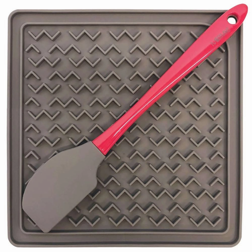 Messy Mutts Silicone Therapeutic Dog Licking Mat With Silicone Spatula dog bones rawhide chew sticks dog jerky bacon bone