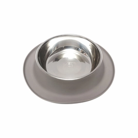 Messy Mutts Single Silicone Feeder with Stainless Bowl - Medium 1.5 Cup Bowl - Grey dog pain relief hip joint supplement senior dog care pet arthritis aid dog skin supplement