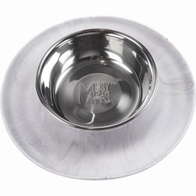 Messy Mutts Single Silicone Feeder with Stainless Bowl - Medium 1.5 Cup Bowl - Marble dog pain relief hip joint supplement senior dog care pet arthritis aid dog skin supplement
