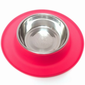 Messy Mutts Single Silicone Feeder With Stainless Steel Dog Bowl (Medium, Watermelon) dog bones rawhide chew sticks dog jerky bacon bone