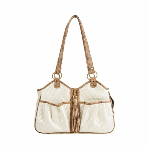 Metro Carrier- Ivory Quilted With Tassel