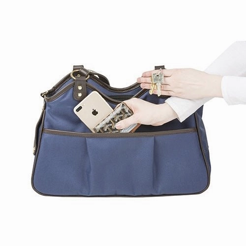 Metro Couture Navy With Brown Leather Trim & Tassel