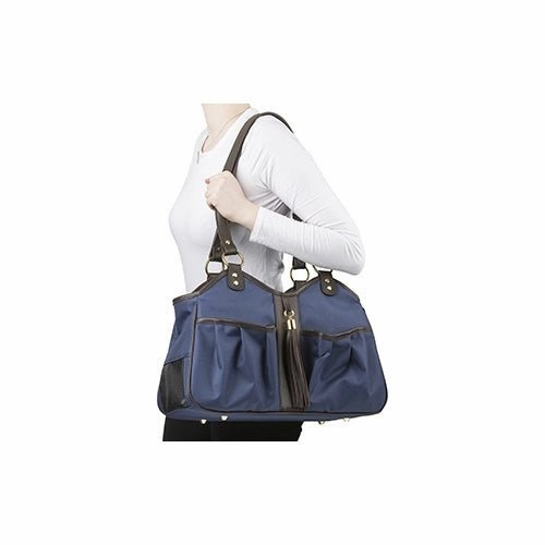 Metro Couture Navy With Brown Leather Trim & Tassel