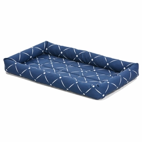 Midwest Quiet Time Couture Blue Ashton Bolster Bed cat treats toys for cats cat hair remover cat cleaning supplies cat food bowl