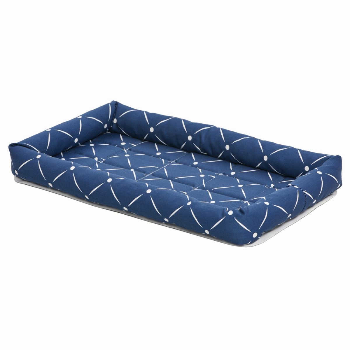 Midwest Quiet Time Couture Blue Ashton Bolster Bed cat treats toys for cats cat hair remover cat cleaning supplies cat food bowl