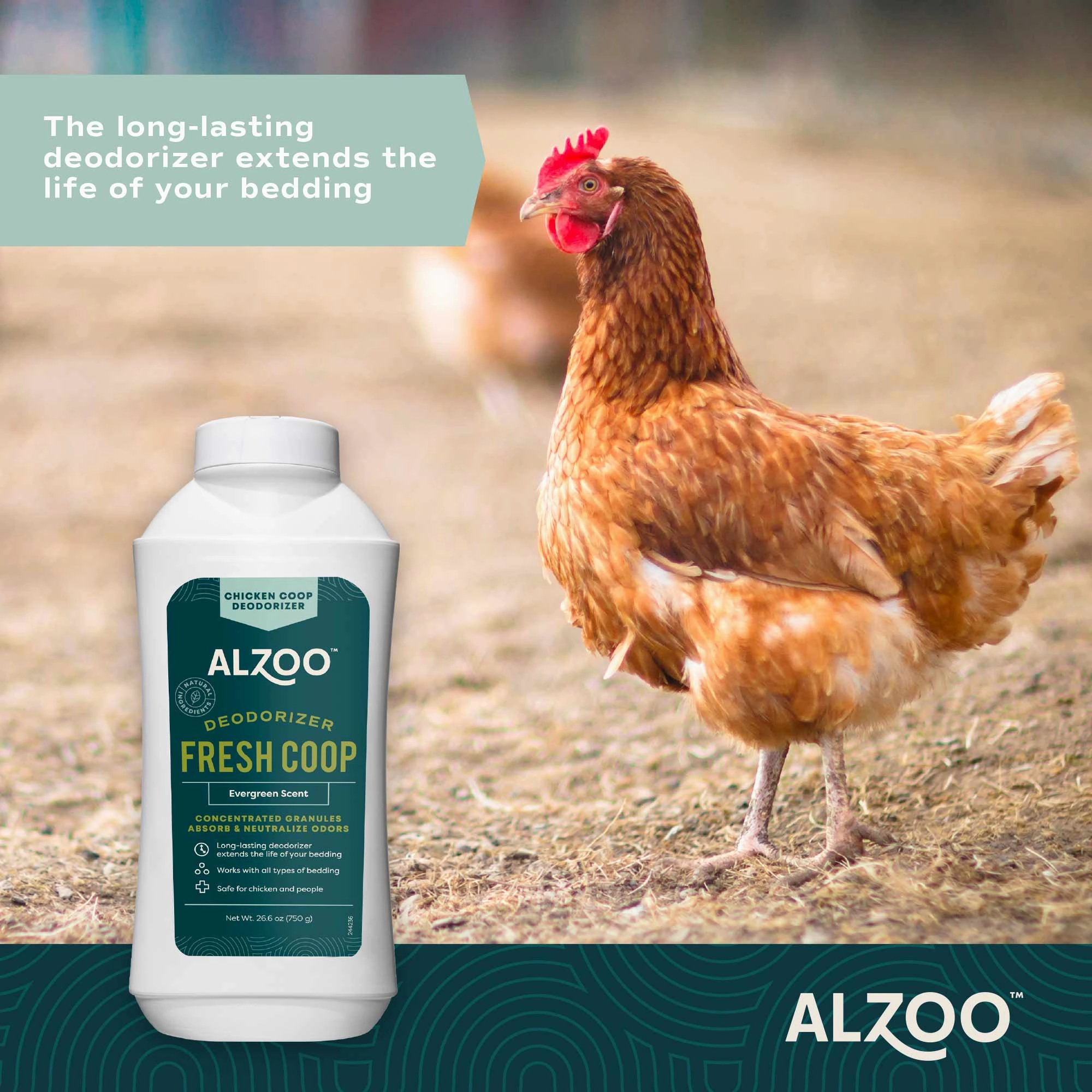 Mineral-Based Fresh My Chicken Coop Deodorizer, Evergreen Scent, 26.6 oz