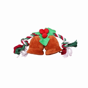 Mistletoe & Bells Plush Rope Toy dog toys indestructible dog toys dog tug toys dog plush chew resistant toy