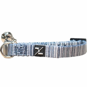 Mog & Bone Cat Collar - Chambray Stripe cat accessories cat collar cat harness cat backpack cat ID tag