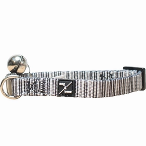 Mog & Bone Cat Collar - Oatmeal Stripe cat accessories cat collar cat harness cat backpack cat ID tag