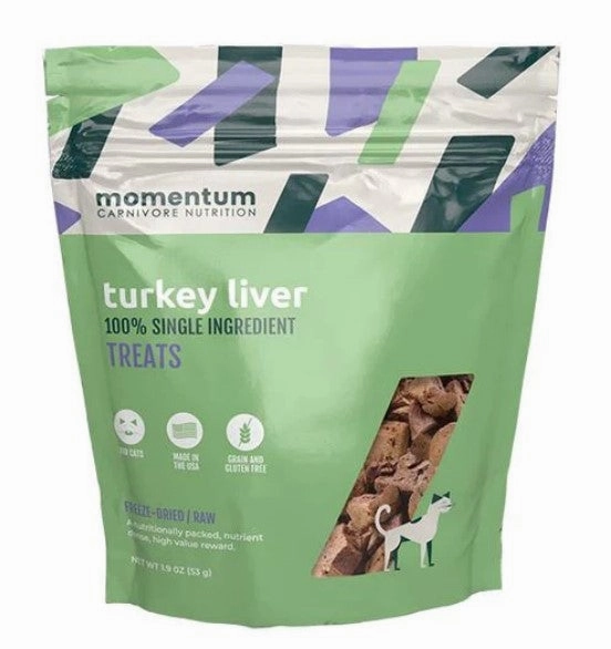 Momentum Single Ingredient Freeze-Dried Cat Treats - Turkey Liver 1.9oz Bag cat toys interactive cat toys cat teaser wand cat balls cat laser pointer