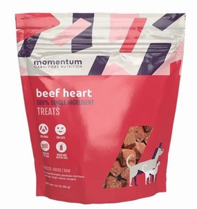 Momentum Single Ingredient Freeze-Dried Dog & Cat Treats - Beef Hearts 3oz Bag goat vitamins sheep health poultry medicine livestock supplement animal wellness