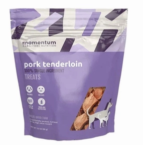 Momentum Single Ingredient Freeze-Dried Dog & Cat Treats - Pork Tenderloin 3.5oz Bag goat vitamins sheep health poultry medicine livestock supplement animal wellness
