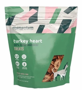 Momentum Single Ingredient Freeze-Dried Dog & Cat Treats - Turkey Hearts 3oz Bag goat vitamins sheep health poultry medicine livestock supplement animal wellness