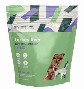 Momentum Single Ingredient Freeze-Dried Dog & Cat Treats - Turkey Liver 3.5oz Bag goat vitamins sheep health poultry medicine livestock supplement animal wellness