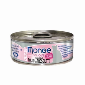 Monge Delicate Chicken with Ham Canned Cat Food 80g canned cat food wet cat food grain free cat food cat stew cat food pouch