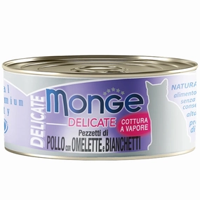 Monge Delicate Chicken with Omelette and Whitebait Canned Cat Food 80g canned cat food wet cat food grain free cat food cat stew cat food pouch