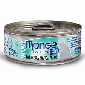 Monge Natural Seafood Mixed With Chicken Canned Cat Food 80g canned cat food wet cat food grain free cat food cat stew cat food pouch