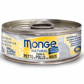 Monge Natural Tuna & Chicken With Corn Canned Cat Food 80g canned cat food wet cat food grain free cat food cat stew cat food pouch