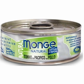 Monge Natural Yellowfin Tuna with Chicken Canned Cat Food 80g natural cat food soft cat treats freeze dried cat food organic cat treats indoor cat food